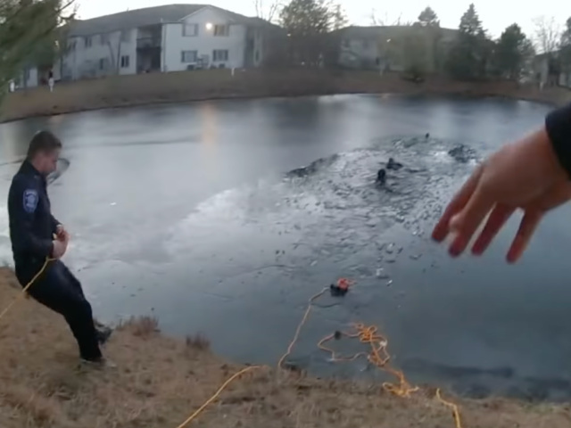 WATCH: Officers Rescue Boy, Woman from Freezing Pond - Vimarsana News