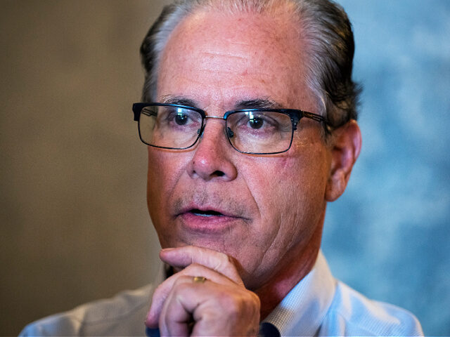 UNITED STATES - AUGUST 4: Sen. Mike Braun, R-Ind., is seen during a Senate vote in the U.S. Capitol on Thursday, August, 4, 2022. (Tom Williams/CQ-Roll Call, Inc via Getty Images)