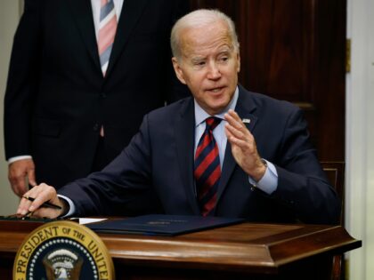 WASHINGTON, DC - DECEMBER 02: U.S. President Joe Biden speaks after signing bipartisan legislation averting a rail workers strike in the Roosevelt Room at the White House on December 02, 2022 in Washington, DC. Biden helped negotiate a deal between freight rail companies and their workers in September but a …