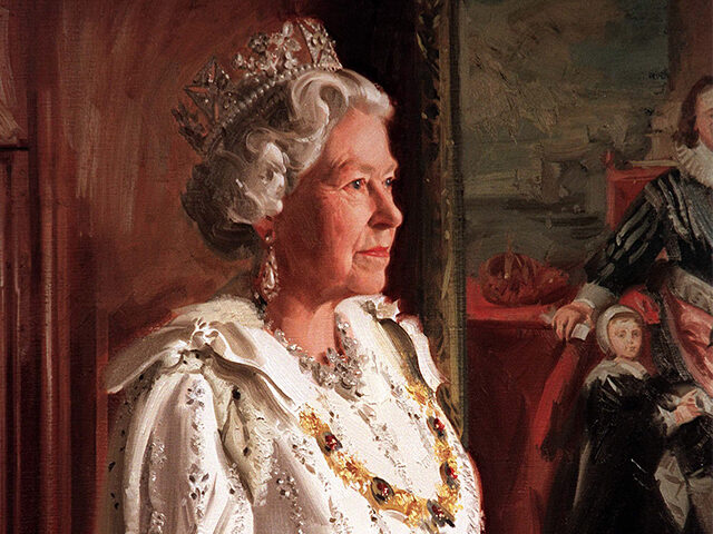 LONDON, UNITED KINGDOM - MAY 05: A New Portrait Painting Of The Queen By Artist Andrew Fes