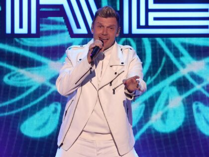 NEW YORK, NEW YORK - DECEMBER 09: Singer Nick Carter of the Backstreet Boys preforms during the Z100's iHeartRadio Jingle Ball 2022 show at Madison Square Garden on December 09, 2022 in New York City. (Photo by Kevin Kane/WireImage)