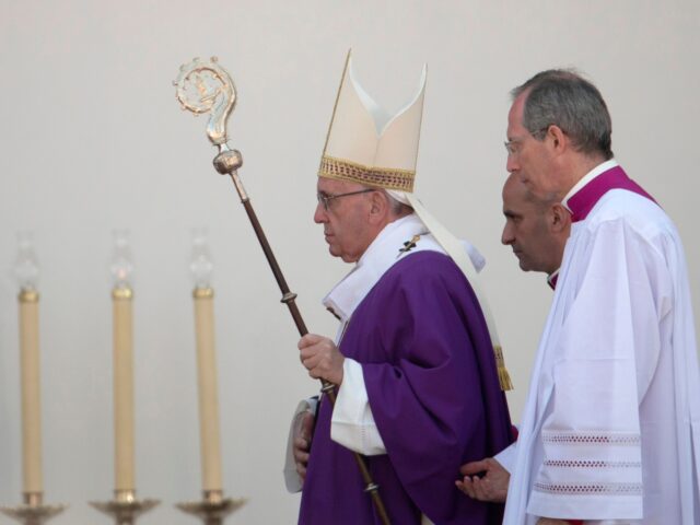 Pope Francis celebrates Mass at Venustiano Carranza stadium in Morelia, Mexico, Tuesday, F