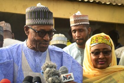 Aisha Buhari (R) is the wife of Nigerian President Muhammadu Buhari