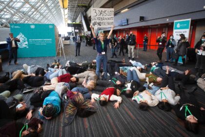 Global Youth Biodiversity Network holds a protest during the United Nations Biodiversity C