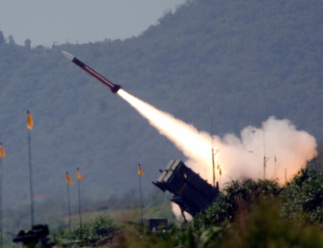 A Patriot air defense system fires a missile during an exercise in Taiwan in 2006