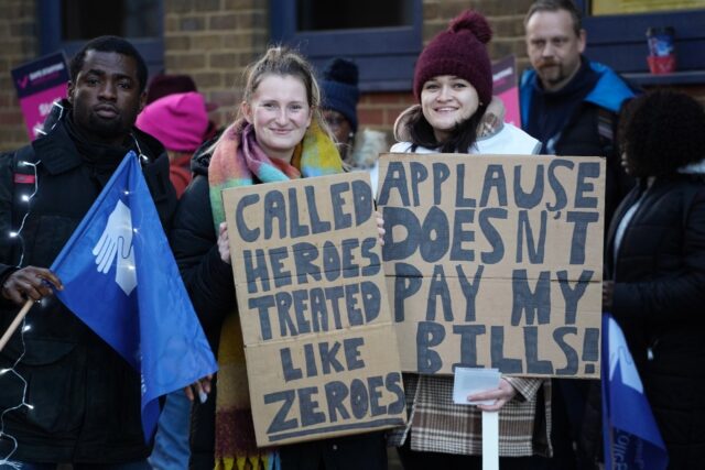 Polls indicate the majority of Britons support nurses and ambulance workers striking for h