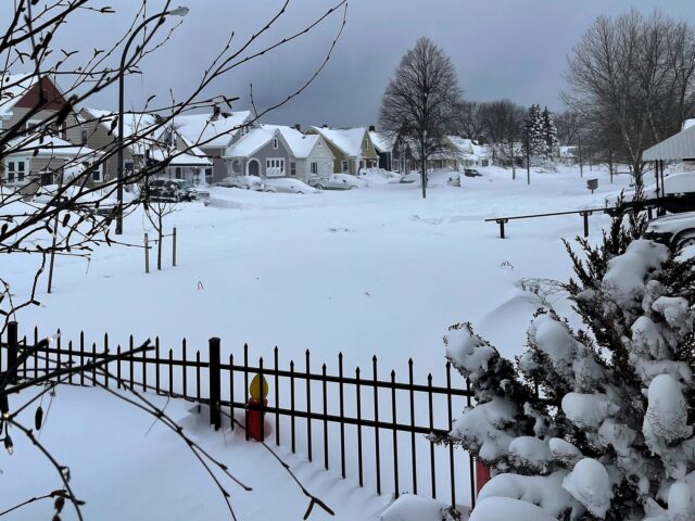 Winter storm snow blankets a neighborhood, Sunday, Dec. 25, 2022, in Buffalo, N.Y. Million