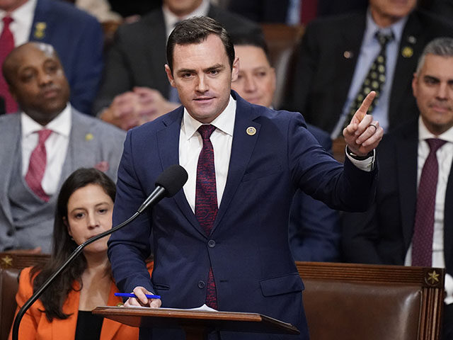 Rep. Mike Gallagher, R-Wis., nominates Rep. Kevin McCarthy, R-Calif., in the House chamber