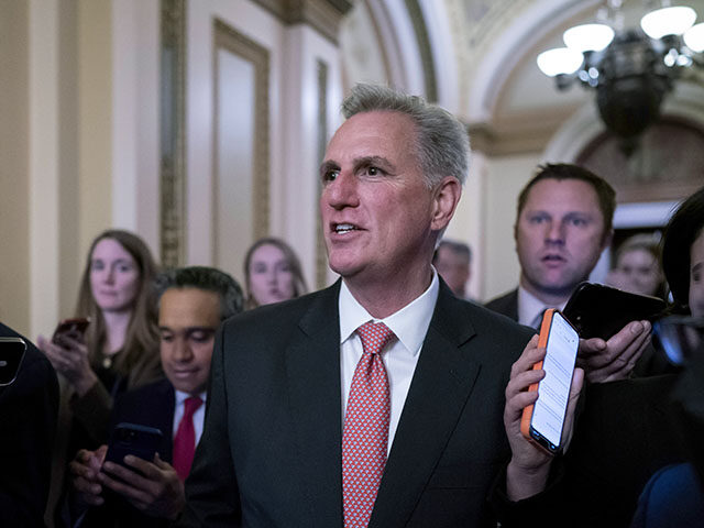 House Republican Leader Kevin McCarthy, R-Calif., after the House voted to adjourn for the evening as the House met for a third day to try and elect a speaker and convene the 118th Congress on Capitol Hill in Washington, Thursday, Jan. 5, 2023. (AP Photo/J. Scott Applewhite)