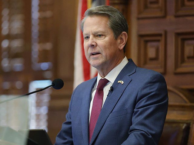 Georgia Gov. Brian Kemp delivers the State of the State address on the House floor of the