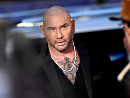 LONDON, ENGLAND - OCTOBER 16: Dave Bautista attends the "Glass Onion: A Knives Out Mystery" European Premiere Closing Night Gala during the 66th BFI London Film Festival at The Royal Festival Hall on October 16, 2022 in London, England. (Photo by Gareth Cattermole/Getty Images for BFI)