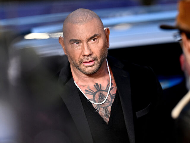 LONDON, ENGLAND - OCTOBER 16: Dave Bautista attends the "Glass Onion: A Knives Out My