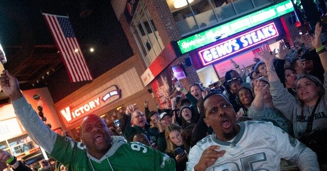 WATCH: Celebrating Philly Eagles Fans Collapse Through Bus Stop Roof