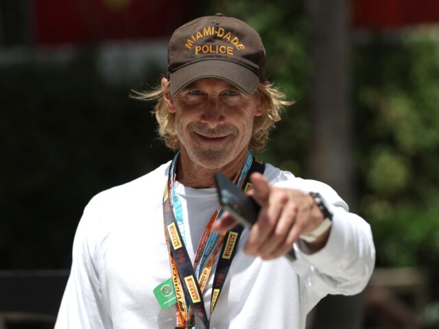 MIAMI, FLORIDA - MAY 08: Michael Bay walks in the Paddock prior to the F1 Grand Prix of Miami at the Miami International Autodrome on May 08, 2022 in Miami, Florida. (Photo by Mark Thompson/Getty Images)