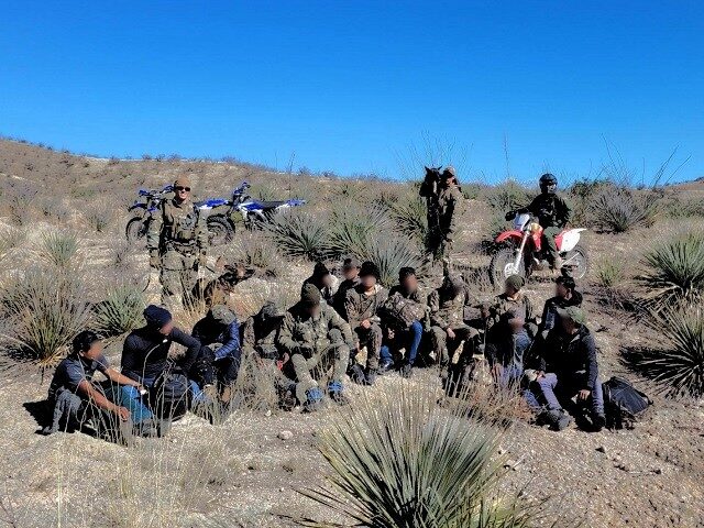Tucson Station agents apprehend 15 migrants in the desert mountains near Arivaca, Arizona.