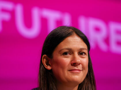 Lisa Nandy, U.K. shadow foreign secretary, speaks at the annual Labour Party conference in Brighton, U.K., on Monday, Sept. 27, 2021. U.K.'s opposition party leader Keir Starmer is hosting his first major in-person gathering since he was elected leader in April 2020. Photographer: Hollie Adams/Bloomberg via Getty Images
