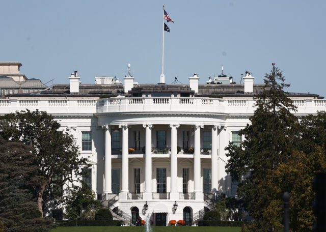 View of The White House in Washington DC on October 20, 2022. (Photo by Jakub Porzycki/NurPhoto via Getty Images)
