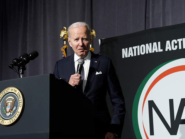 President Joe Biden delivers remarks for the National Action Network (NAN) at their Martin