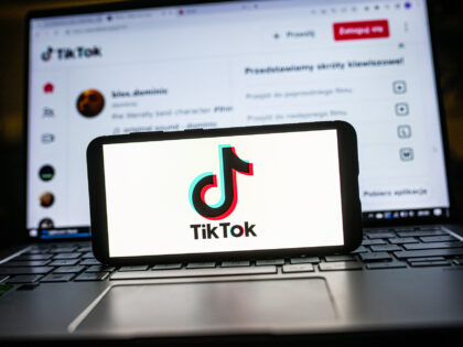 POLAND - 2023/01/20: In this photo illustration a TikTok logo seen displayed on a smartpho