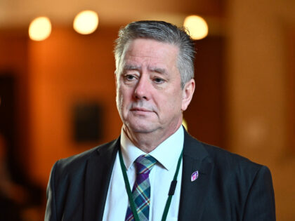 EDINBURGH, SCOTLAND - JANUARY 26: Justice Secretary Keith Brown on the way to First Minister's Questions in the Scottish Parliament on January 26, 2023 in Edinburgh, Scotland. One of the main issues was the case of a transgender prisoner who was recently convicted of raping two women whilst living as …