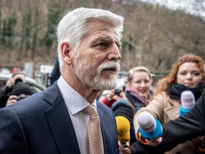 PRAGUE, CZECH REPUBLIC - JANUARY 28: Presidential candidate Petr Pavel arrive at the headquarter after the polling stations of second round of the Czech presidential elections closed, in Prague, Czech Republic on January 28, 2023. (Photo by Lukas Kabon/Anadolu Agency via Getty Images)