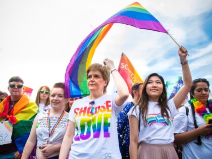 14/07/18 .BROOMIELAW - GLASGOW.First Minister Nicola Sturgeon at the 2018 Pride Festival in Glasgow (Photo by Ross MacDonald/SNS Group via Getty Images)