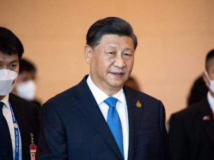 BANGKOK, THAILAND - NOVEMBER 19: President Xi Jinping of China enters the APEC Economic Leaders Sustainable Trade and Investment meeting at he Queen Sirikit National Convention Center on November 19, 2022 in Bangkok, Thailand. Thailand is hosting the APEC meetings this year, which will culminate in the leaders' meetings which …
