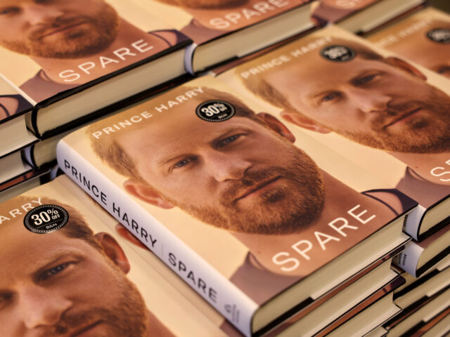 CHICAGO, ILLINOIS - JANUARY 10: Prince Harry's memoir Spare is offered for sale at a Barne