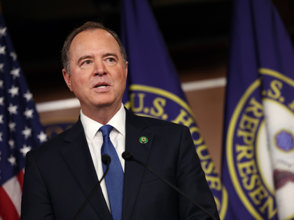 U.S. Rep. Adam Schiff (D-CA) speaks at a press conference on committee assignments for the 118th U.S. Congress, at the U.S. Capitol Building on January 25, 2023 in Washington, DC. U.S. House Speaker Kevin McCarthy (R-CA) recently rejected the reappointments of Rep. Adam Schiff (D-CA) and Rep. Eric Swalwell (D-CA) …