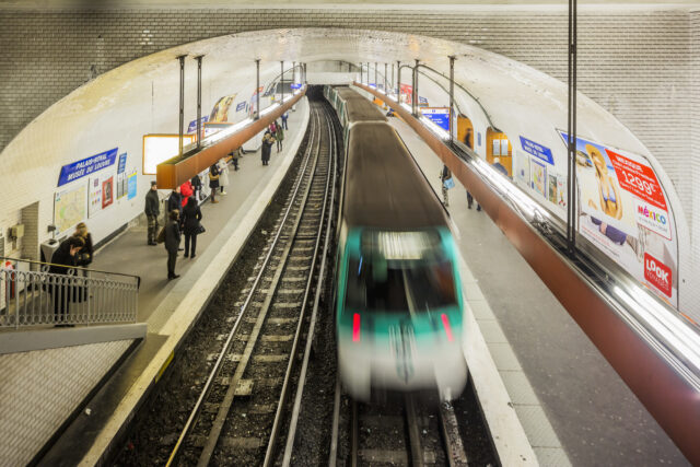 France, Île-de-France, Paris . The Metro (Underground) Station Palais-Royal Muséé du Louvre
