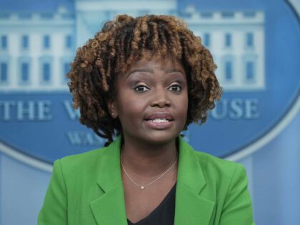 White House press secretary Karine Jean-Pierre speaks during the daily briefing at the Whi