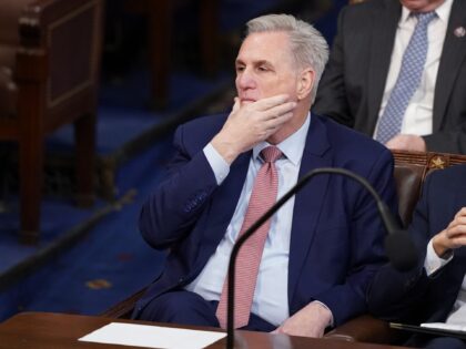 Rep. Kevin McCarthy, R-Calif., listens as the second round of votes are cast for the next Speaker of the House on the opening day of the 118th Congress at the U.S. Capitol, Tuesday, Jan. 3, 2023, in Washington.(Alex Brandon/AP)