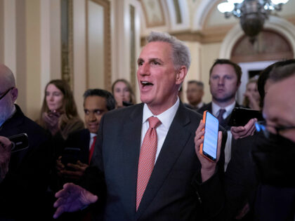 Rep. Kevin McCarthy, R-Calif., leaves the House chamber after the House voted to adjourn for the evening as the House met for a third day to elect a speaker and convene the 118th Congress on Capitol Hill in Washington, Thursday, Jan. 5, 2023. (AP Photo/J. Scott Applewhite)