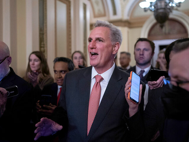 Rep. Kevin McCarthy, R-Calif., leaves the House chamber after the House voted to adjourn f