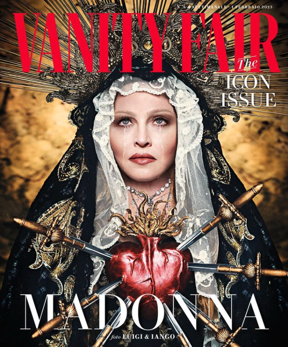 Madonna full cover photo Vanity Fair Icon Issue.