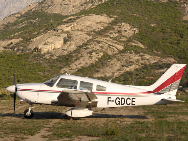 a Piper PA-28-181 Cherokee Archer parked. (Photo by: aviation-images.com/Universal Images