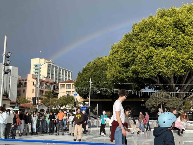 Santa Monica rainbow (Joel Pollak / Breitbart News)