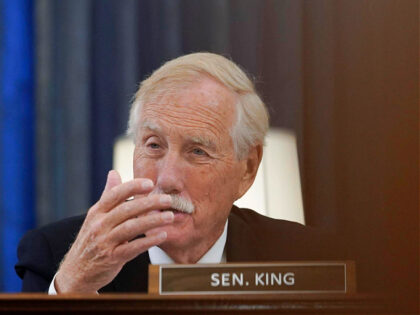 Sen. Angus King, I-Maine, speaks during a Senate Rules and Administration Committee hearing to examine the Electoral Count Act, Wednesday, Aug. 3, 2022, at the Capitol Hill in Washington. (AP Photo/Mariam Zuhaib)