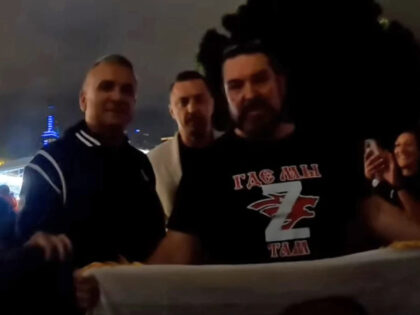 A screenshot from the video in which Srdjan Djokovic can be heard saying “long live the