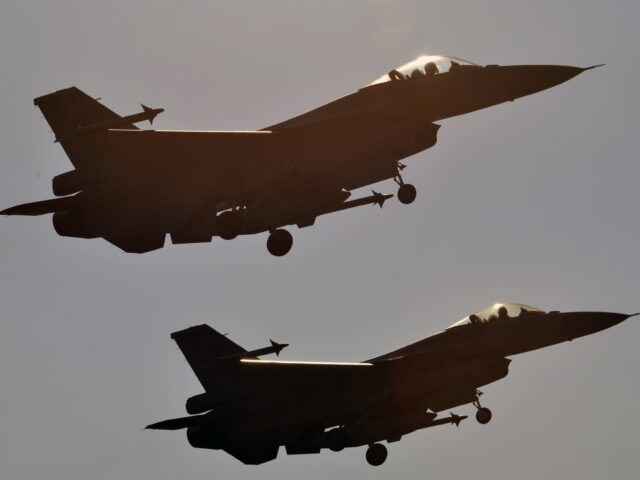 Two US-made F-16 fighters take off from the Chiayi air force base in southern Taiwan during a demonstration on January 26, 2016. International journalists were invited by the Taiwan Defence Ministry to visit Kinmen, an island group off the southeast coast of mainland China, ten days after the presidential elections. …