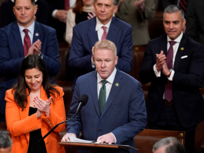Rep. Warren Davidson, R-Ohio, nominates Rep. Kevin McCarthy, R- Calif., in the House chamber as the House meets for a second day to elect a speaker and convene the 118th Congress in Washington, Wednesday, Jan. 4, 2023. (AP Photo/Alex Brandon)