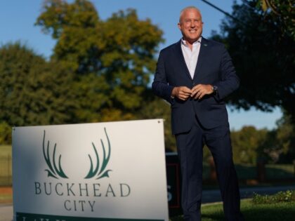 CEO of the Buckhead City Committee, Bill White, poses for a portrait at a Republican candidate for Lieutenant Governor Burt Jones fundraiser at a home in the residential district of Buckhead in Atlanta, Georgia, on October 13, 2022, . (Photo by Elijah Nouvelage / AFP) (Photo by ELIJAH NOUVELAGE/AFP via …