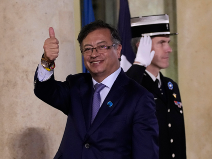 President of Colombia Gustavo Petro arrives for a diner at the Elysee Palace to close the Peace Forum event, Friday, Nov. 11, 2022 in Paris. In a letter released Tuesday Nov. 29, Colombia said that it wants the Biden administration to grant temporary legal status to its citizens now living …