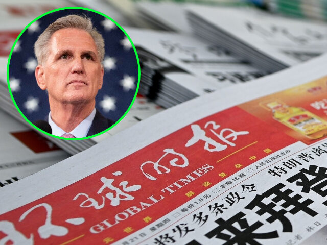 The front page of a Chinese newspapers showing the picture of the inauguration of US Presi