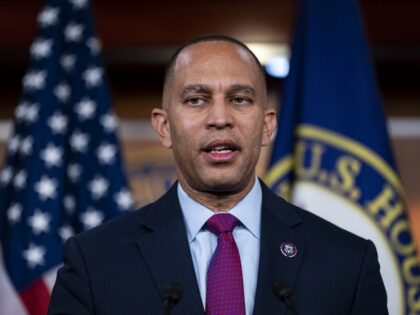 Representative Hakeem Jeffries, a Democrat from New York, speaks during a news conference at the US Capitol in Washington, DC, US, on Tuesday, Dec. 6, 2022. Congress looks set to clear legislation to protect same-sex marriages and authorize defense spending for the rest of the fiscal year this week, ticking …