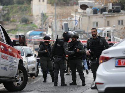 JERUSALEM, ISRAEL - 2023/01/28: Police take security measurements around the shooting area after two Israeli settlers were injured in a new shooting attack in Jerusalem. (Photo by Saeed Qaq/SOPA Images/LightRocket via Getty Images)