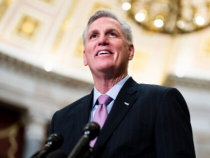 Speaker of the House Kevin McCarthy, R-Calif., conducts a news conference in the U.S. Capitols Statuary Hall on Thursday, January 12, 2023. (Tom Williams/CQ-Roll Call, Inc via Getty Images)