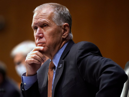 Sen. Thom Tillis, R-N.C., listens during a hearing on Capitol Hill, Wednesday, Jan. 27, 2021, in Washington. Tillis says he feels great following prostate cancer surgery earlier this month. The second-term Republican senator told Charlotte TV station WCNC this week that he was diagnosed at the height of his reelection …