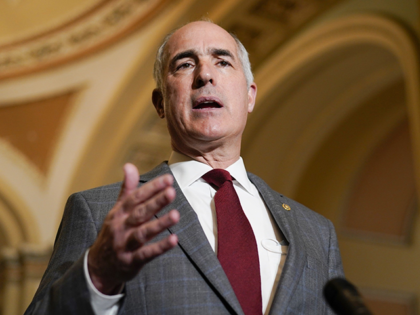 Sen. Bob Casey, D-Pa., speaks during a news conference on Capitol Hill in Washington, on Dec. 7, 2021. Casey, one of the last self-styled pro-life Democrats on Capitol Hill, said Tuesday, May 10, 2022, that he will support a bill to write abortion rights into federal law as Democrats scramble …