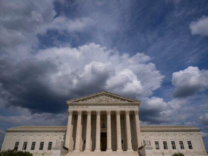 WASHINGTON, DC - MAY 17: Clouds are seen above The U.S. Supreme Court building on May 17,